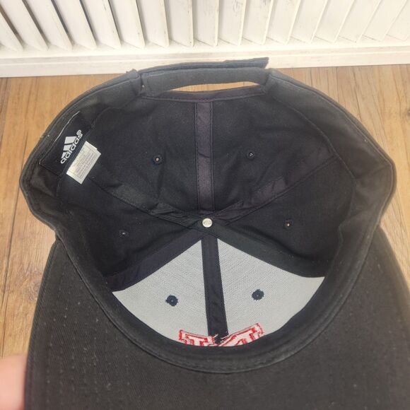 Nebraska Cornhuskers Adidas Big N Strapback Hat Cap Black Red NCAA College Sport - Picture 9 of 11